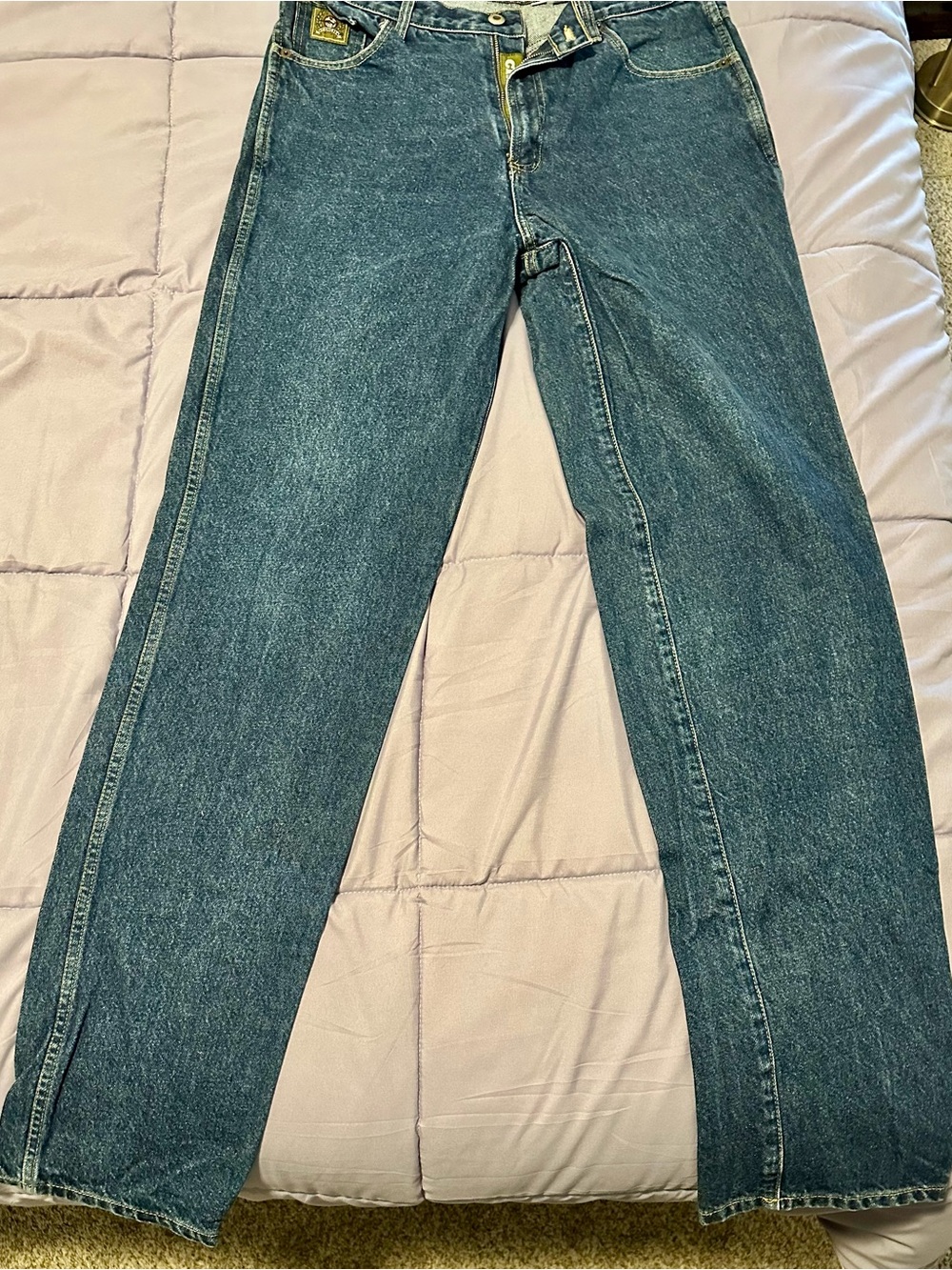 Men’s Cinch Green Label Denim Jeans Tag with Gold Stitching Detail